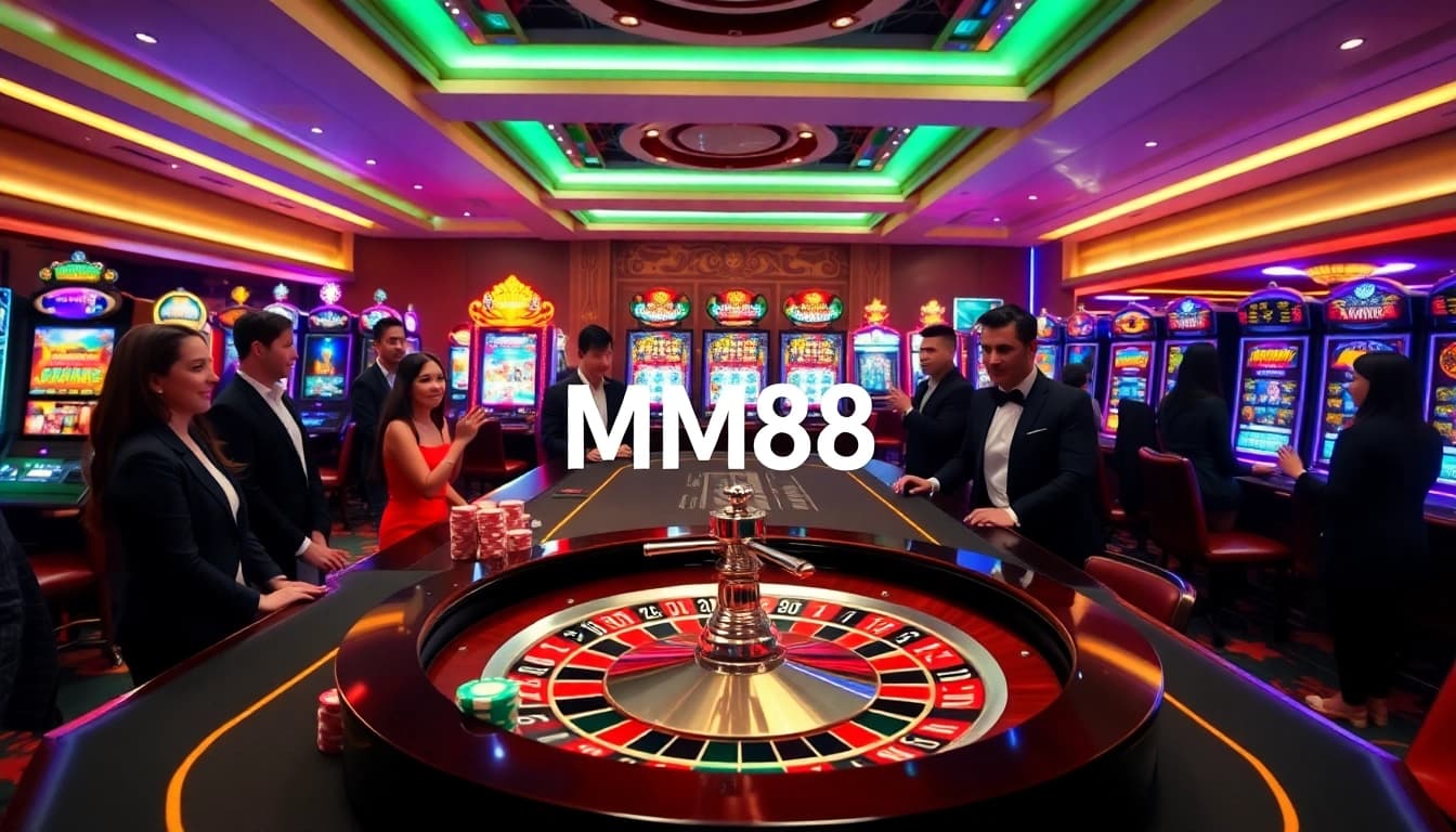 Experience the excitement of MM88 with vibrant casino tables and engaging players.