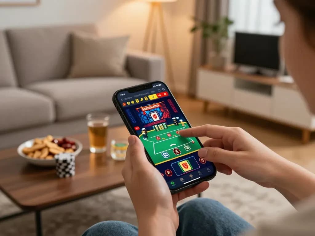 Experience live poker gameplay on XX88 with engaging smartphone interface.