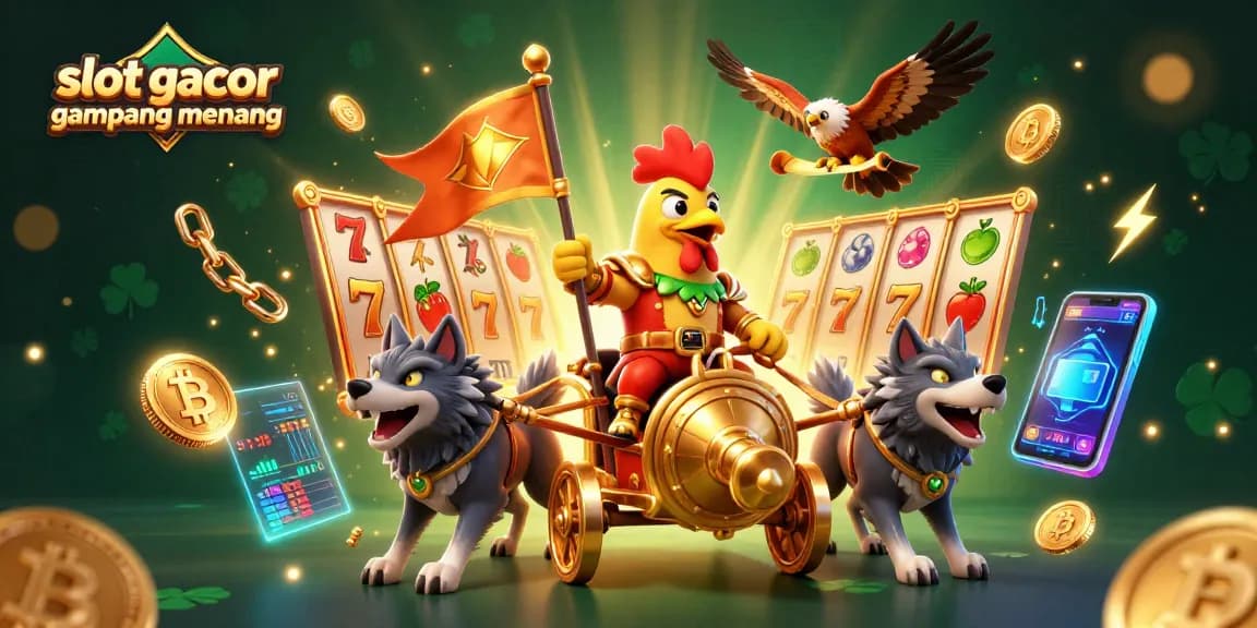 Experience the thrill of slot gacor gampang menang with this vibrant 3D illustration featuring casino elements.