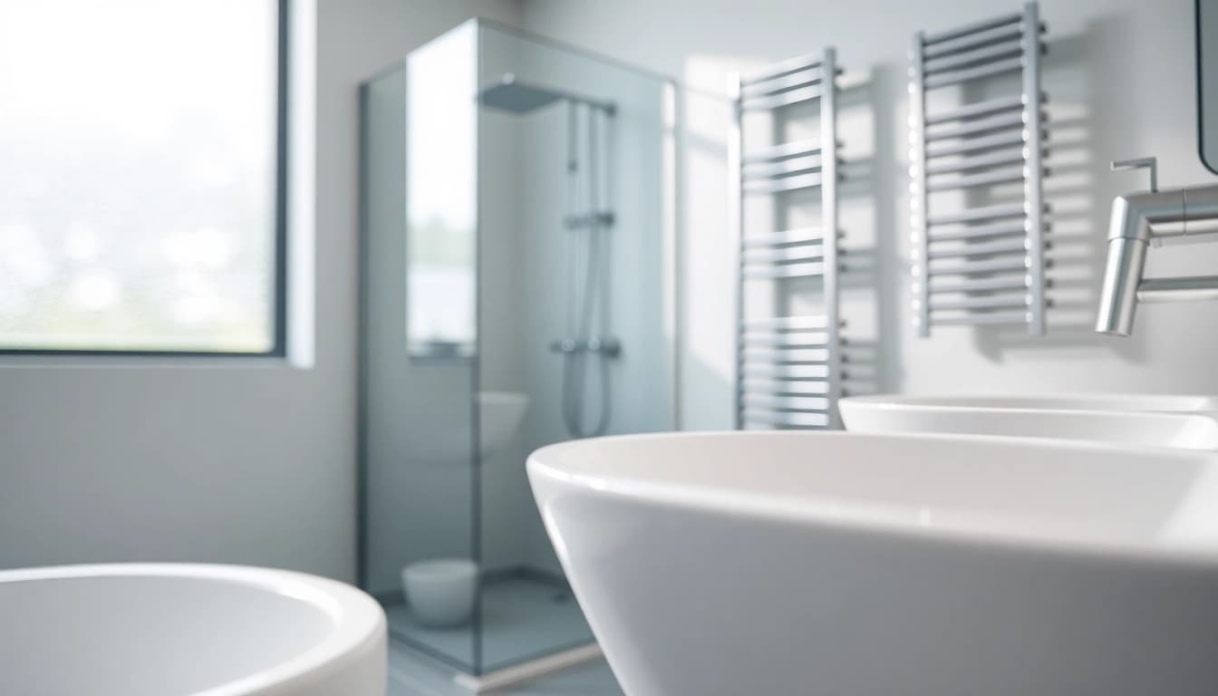 Sonni sanitär Produkte in einem modernen Badezimmer präsentieren elegante Designlösungen mit hochwertigen Materialien.