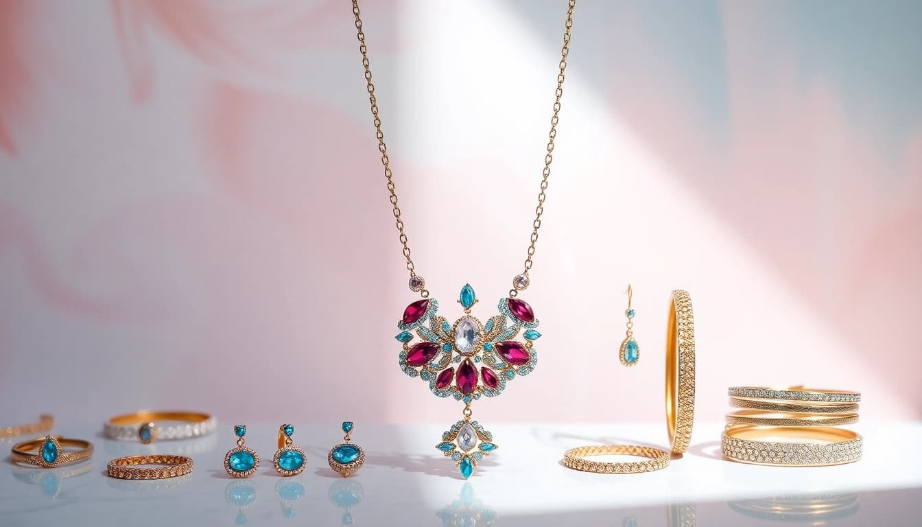 Showcase unique jewelry at https://valenciakey.es with vibrant gemstones and elegant designs.