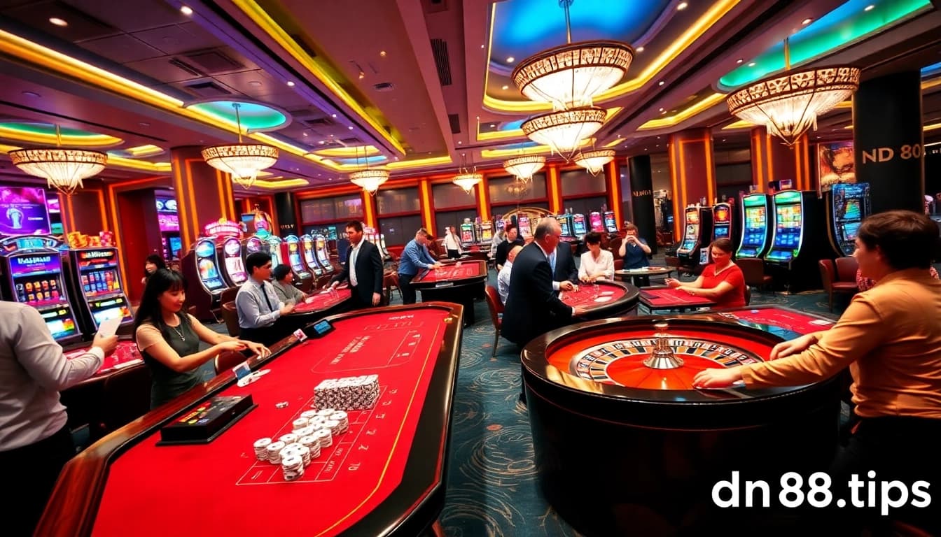 Experience high-stakes gaming excitement at dn88.tips with vibrant casino tables and thrilling action.