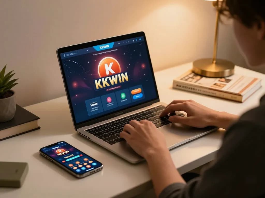 Engaging gameplay on KKWIN casino app with a warm, inviting setup.
