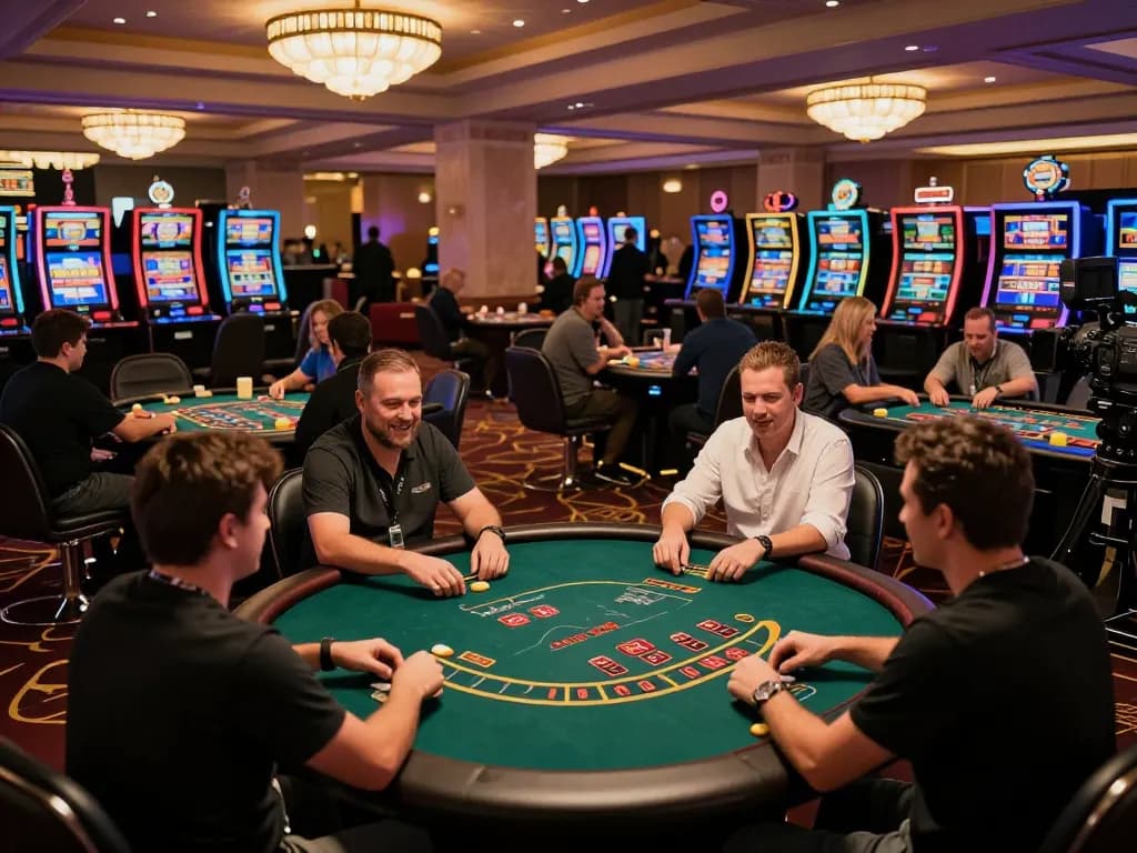 GG88 players strategizing their next move at a vibrant casino table filled with excitement.