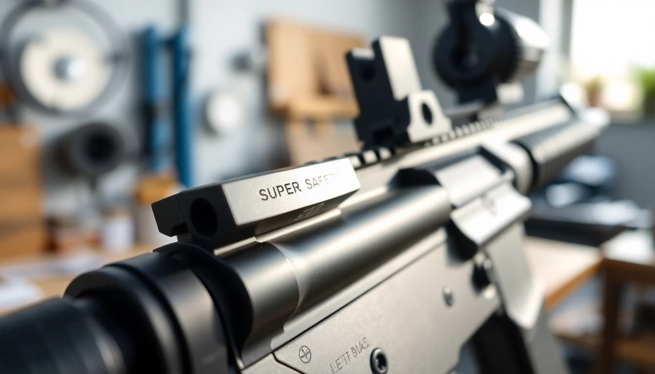 Explore the precision design of a super safety trigger mounted on an AR-15 rifle.