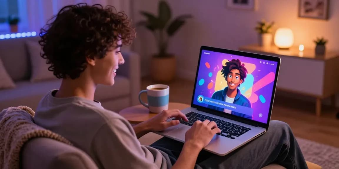 Engaging in ai chat nsfw session with interactive customizable avatar in cozy digital space.