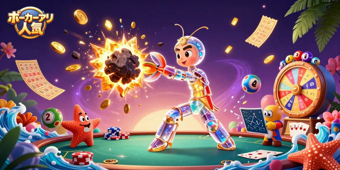ポーカーアプリ 人気のガイドを読むサンライズムシと星のナビゲーターのイラスト