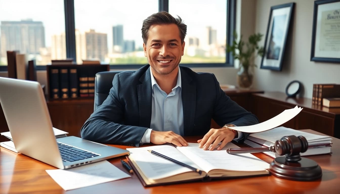 Engaging Orlando Personal Injury Lawyer in a professional office setting, ready to assist clients.