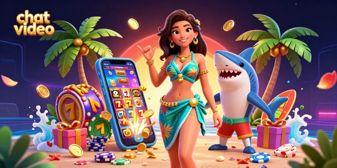 Engage in chat video with real people while enjoying lively casino-themed elements and dynamic visuals.