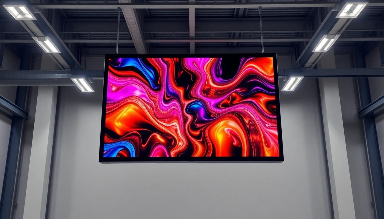 Displaying a high quality LCD display with vibrant colors and clear details in an industrial setting.
