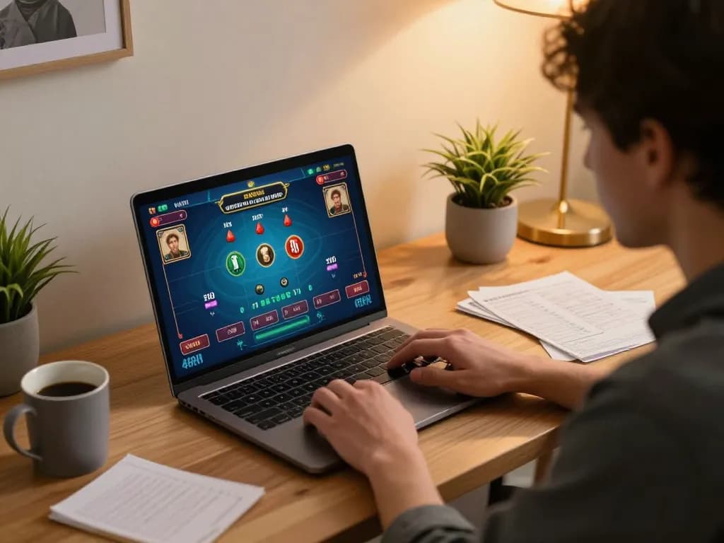 Player enjoying live casino game on soc88 with focused strategy and cozy home ambiance.