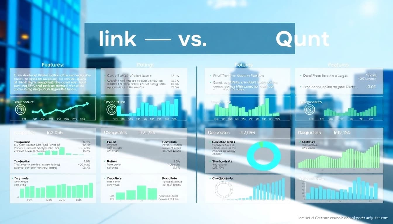 Analyze chainlink vs quant with a detailed infographic highlighting features and differences.