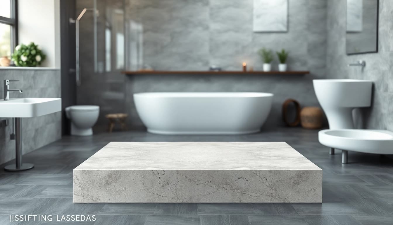 Installazione di un piatto doccia moderno in un bagno elegante con rifiniture di design.