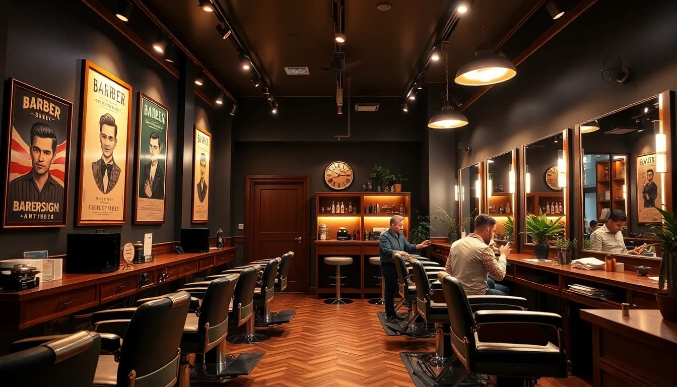 Barbershop Nijmegen met een stijlvolle inrichting, warme verlichting en gastvrije barbiers.