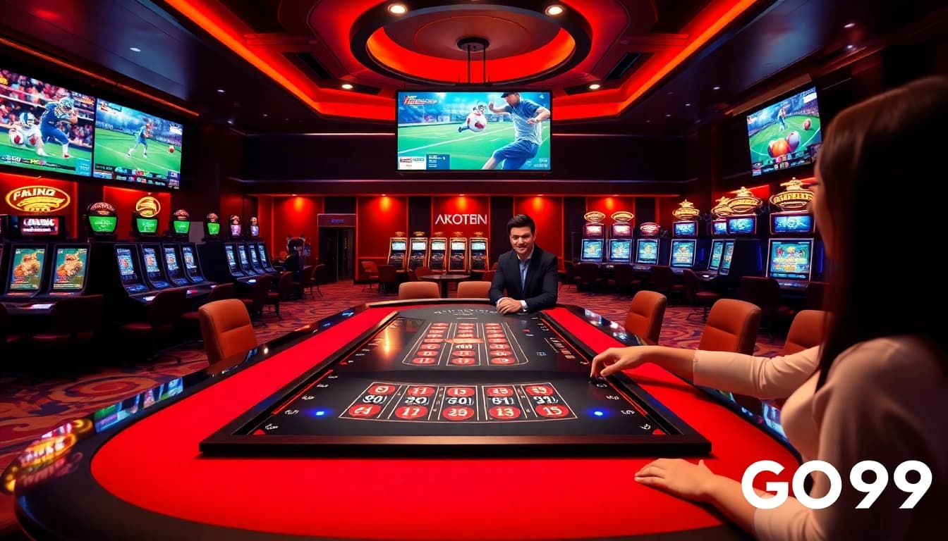 Engaging online casino atmosphere at https://go99.now/ showcasing professional dealers and excited players.