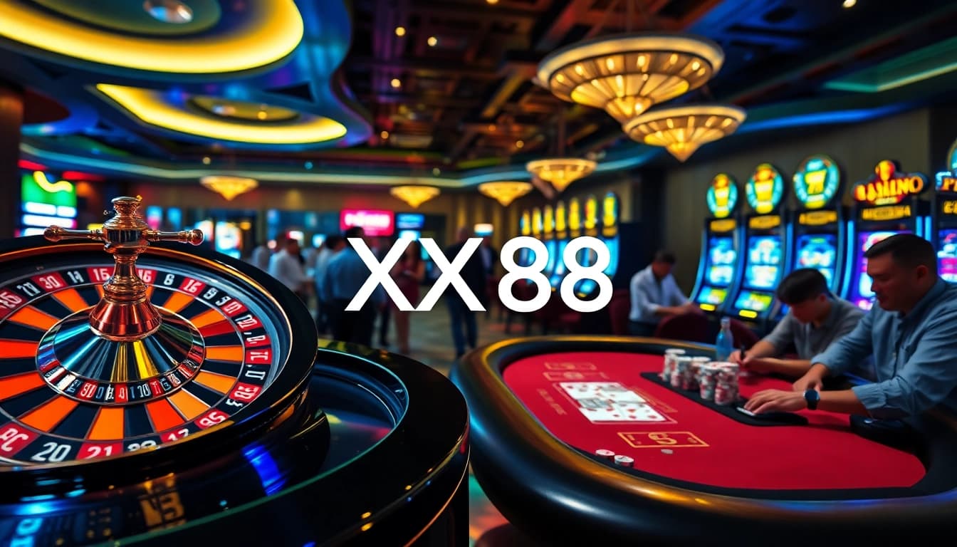 Experience the thrill at XX88 casino with vibrant tables and lively players.