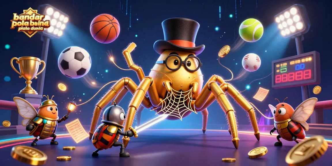 Watch the epic scene of a golden tarantula and beetle knight in action for bandar bola piala dunia.