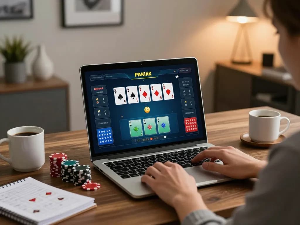 Engaging online poker action on WIN678 platform in a modern home setting