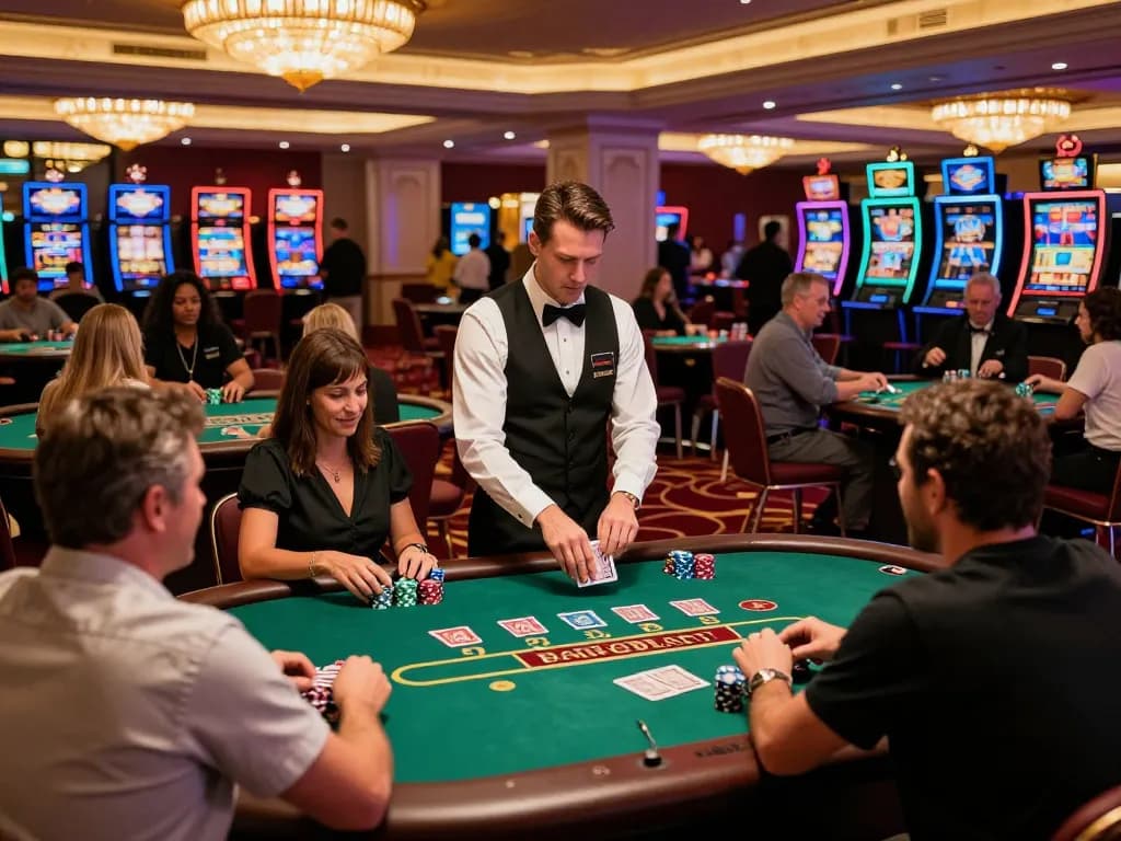 Engaging players at TX88 blackjack tables strategizing bets in an upscale Vegas casino.