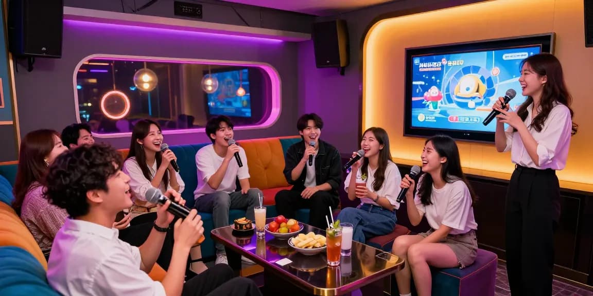 인천쓰리노에서 고객들이 즐겁게 노래 부르고 있는 모습과 분위기