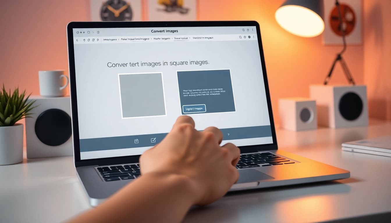 Transform your square image effortlessly with our online tool, showing live previews and multiple background options.