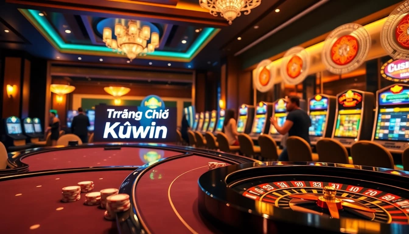 Engaging online gambling scene at Trang Chủ Kuwin with vibrant casino games and excitement.