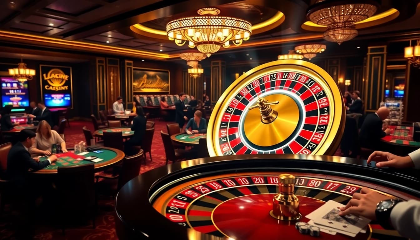 Experience the thrill of gambling at https://luck8.bid/ with vibrant tables and spinning roulette wheels.