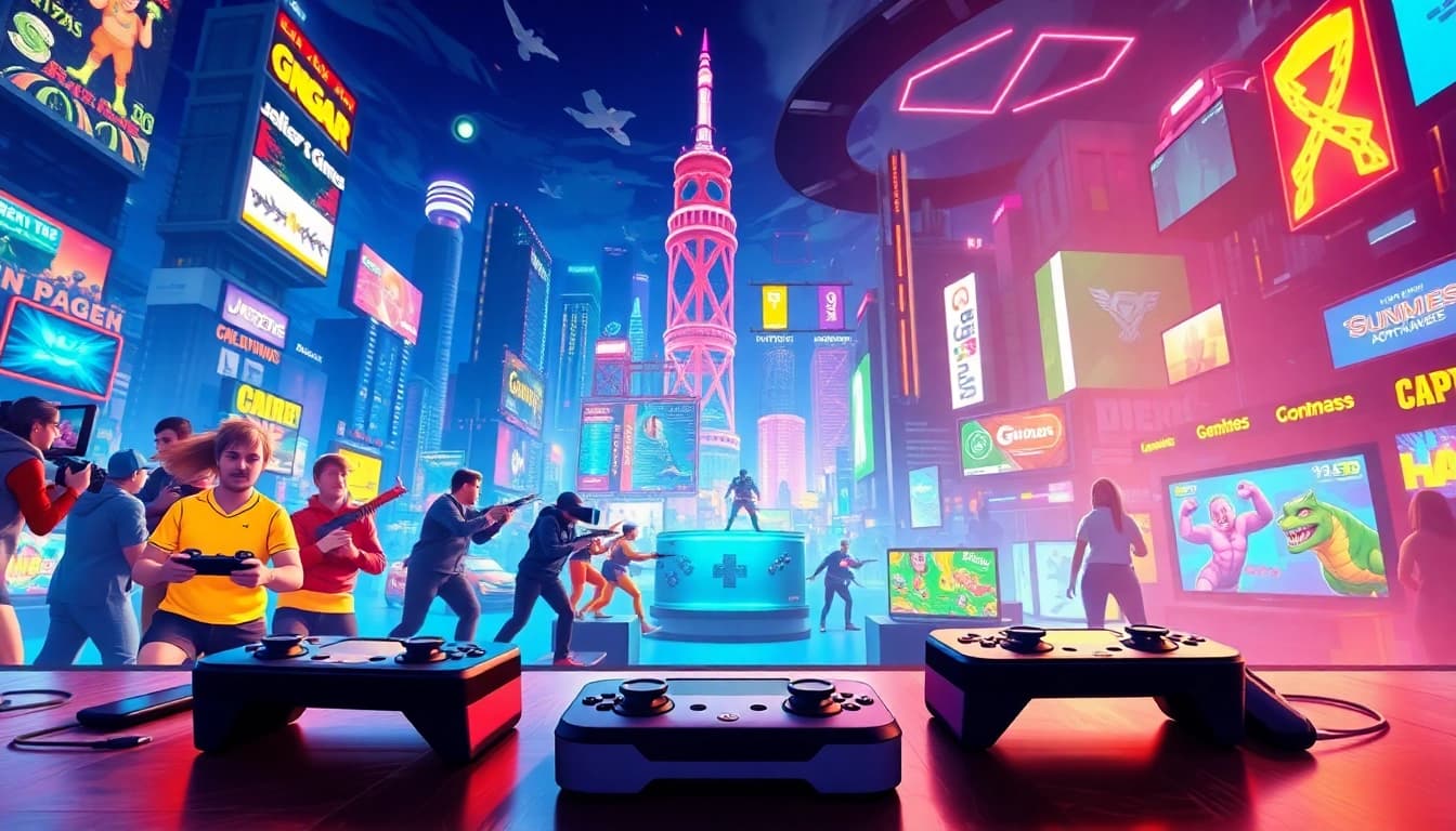 Explore gnhustgames with dynamic illustrations of exciting gaming experiences.