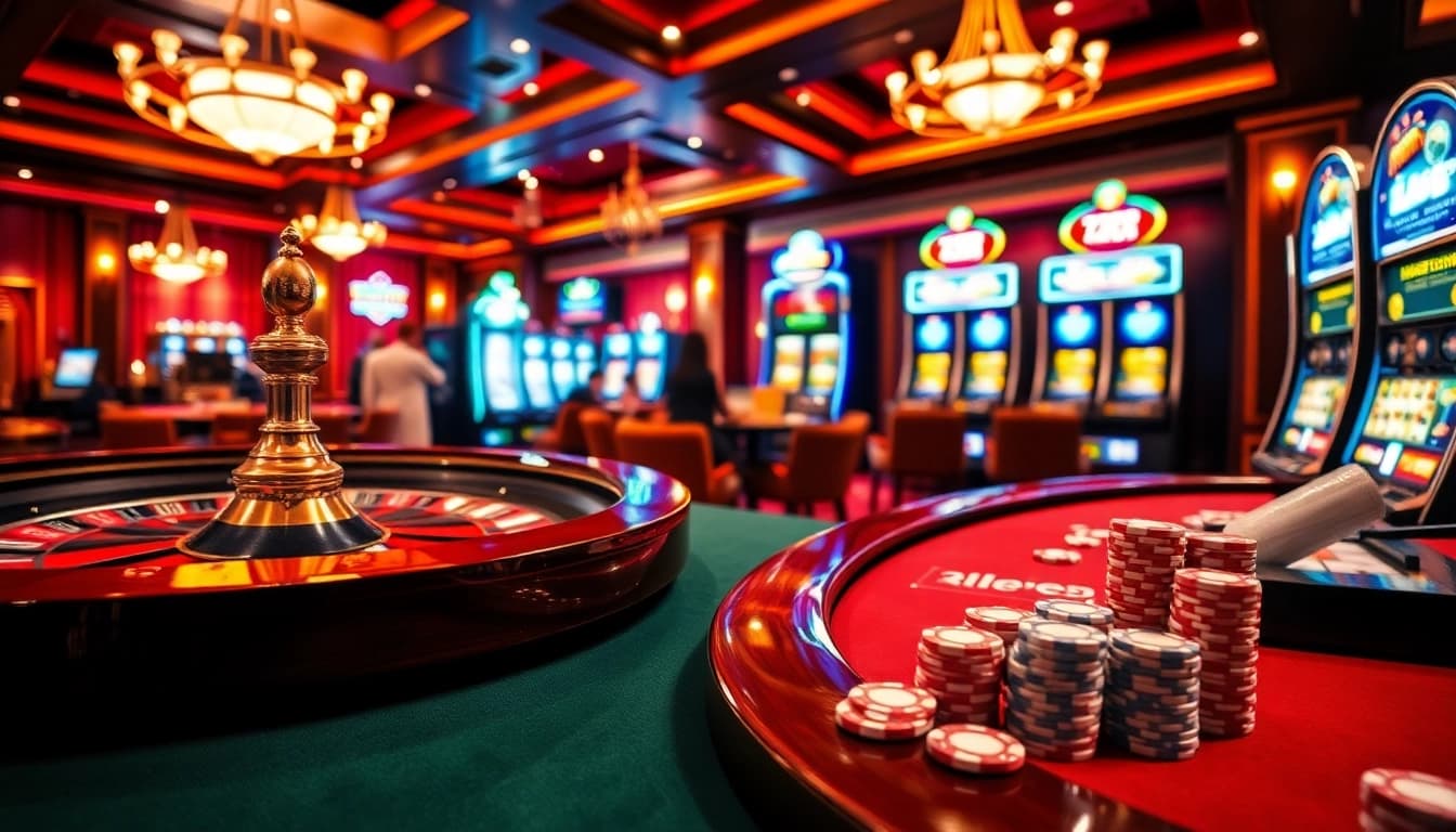Players enjoying betting action at a luxurious casino with 789PP features.