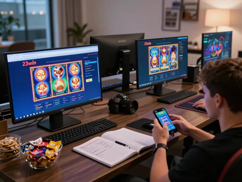 Explore winning strategies on the 23win casino app with an engaging online gaming setup