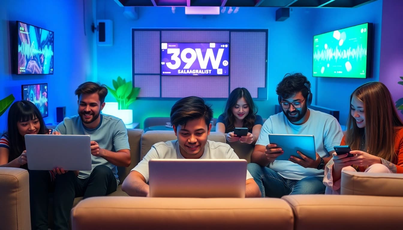 Engaging scene of players on the 399W online gaming platform, showcasing a lively and innovative ambiance.