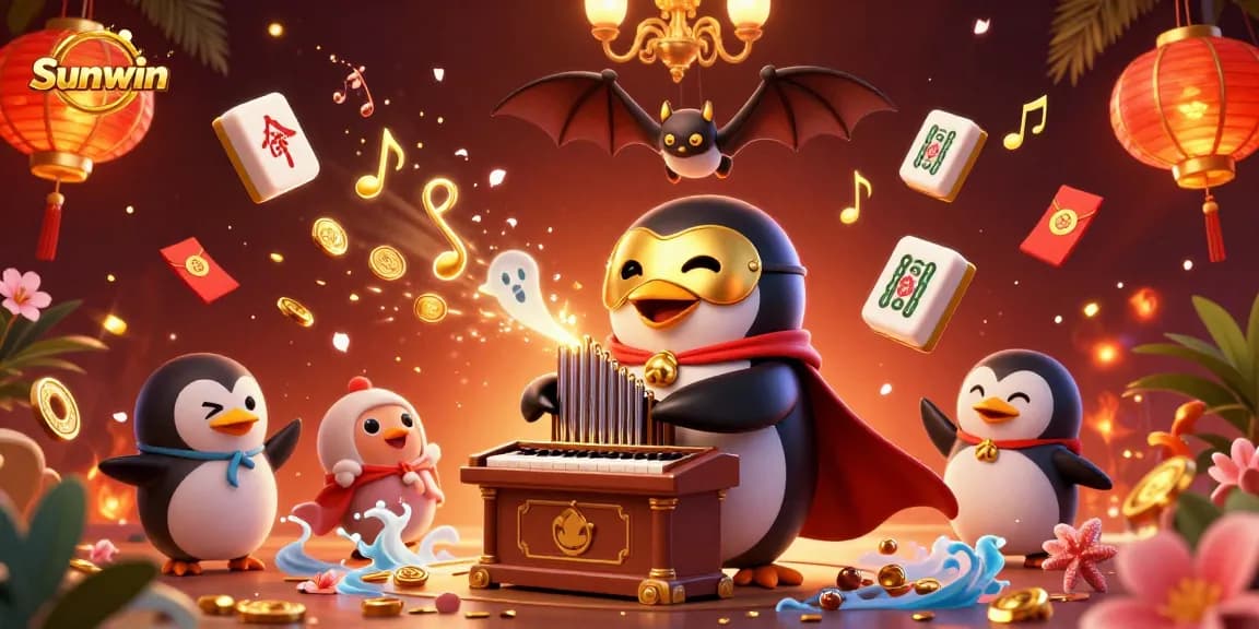 Experience the thrill of Sunwin with vibrant casino action in a richly detailed scene.