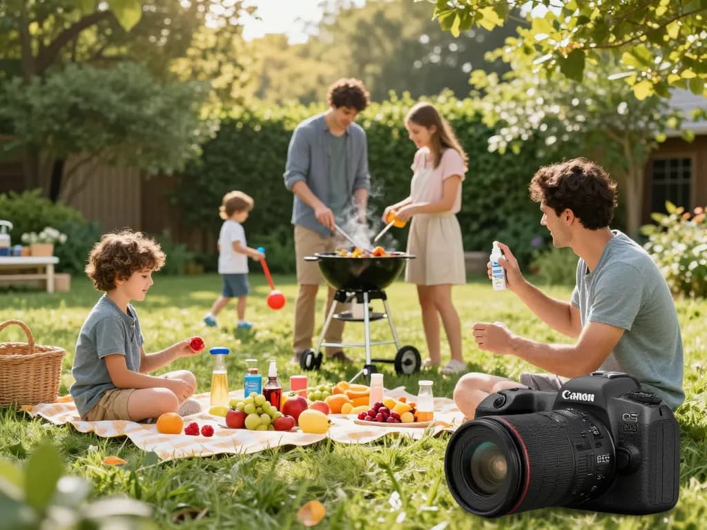 Family enjoying a picnic while applying Best Mosquito Repellent outdoors, ensuring protection from mosquitoes.