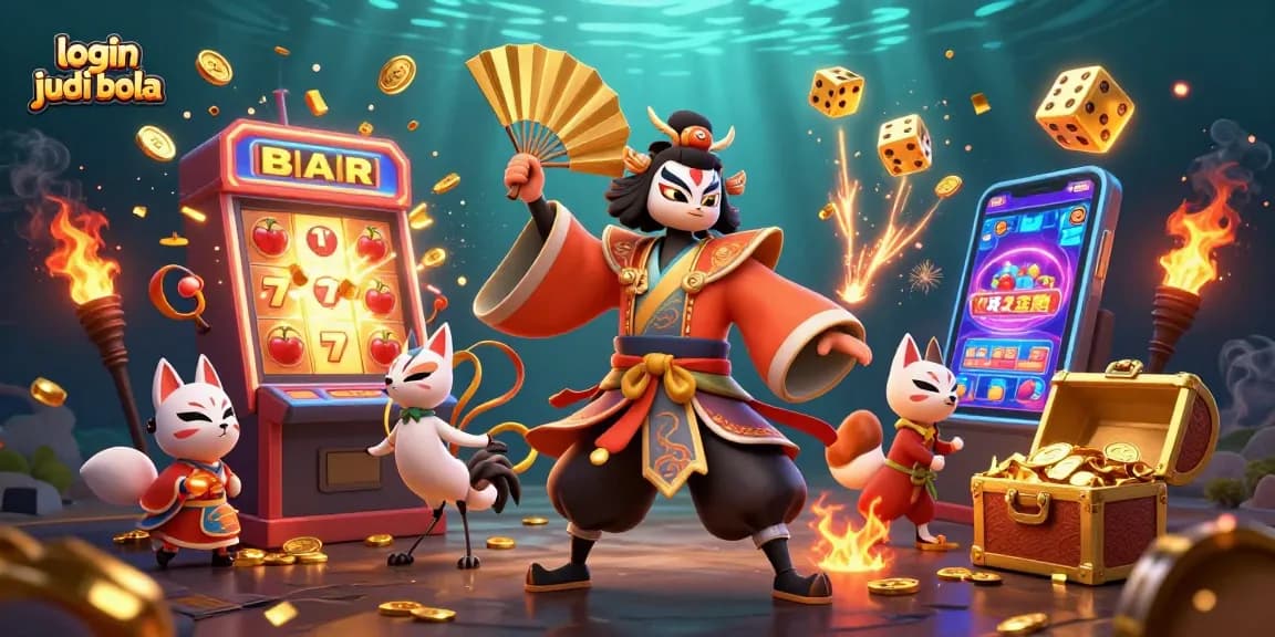 Engage in login judi bola with vibrant 3D illustration showcasing dynamic casino elements.