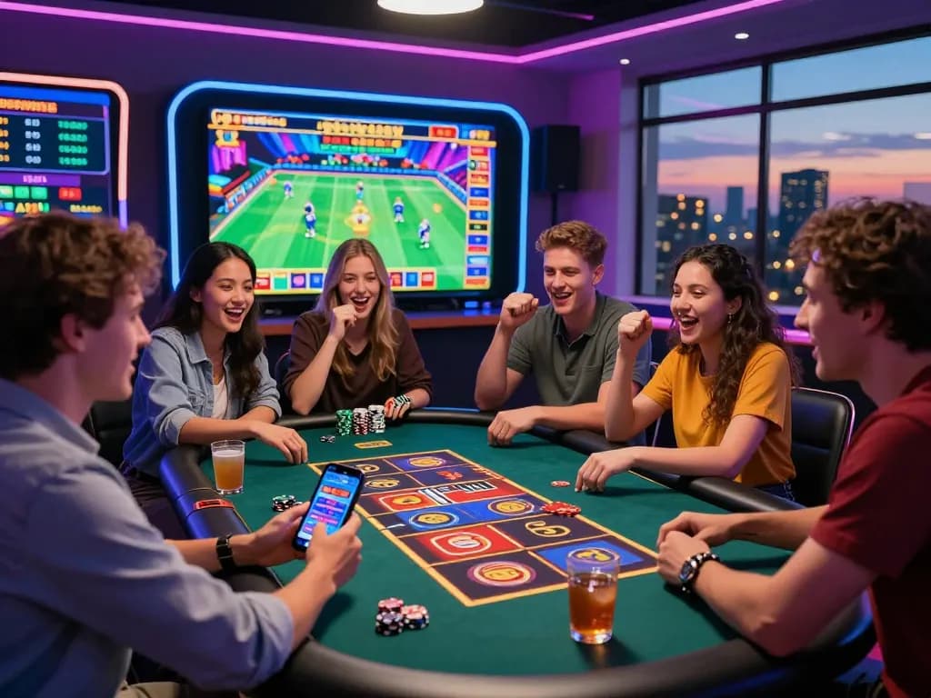 Exciting online gaming atmosphere showcasing SC88COM with friends enjoying vibrant casino experiences.