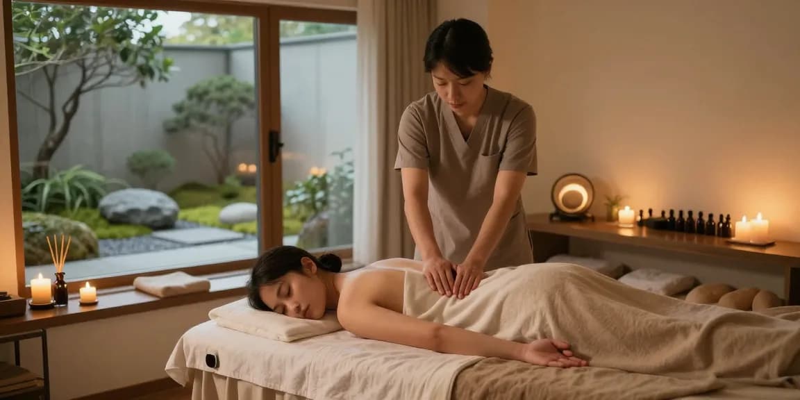 Relaxing 강남출장안마 massage session in a serene spa environment.