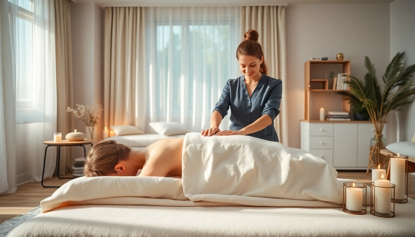 출장마사지 service in a relaxing home environment with a professional masseuse ready to provide quality care.