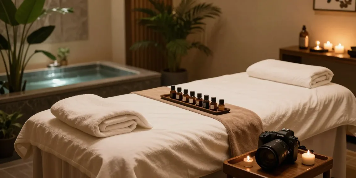 마사지 받은 후 편안해 보이는 스파룸의 정경