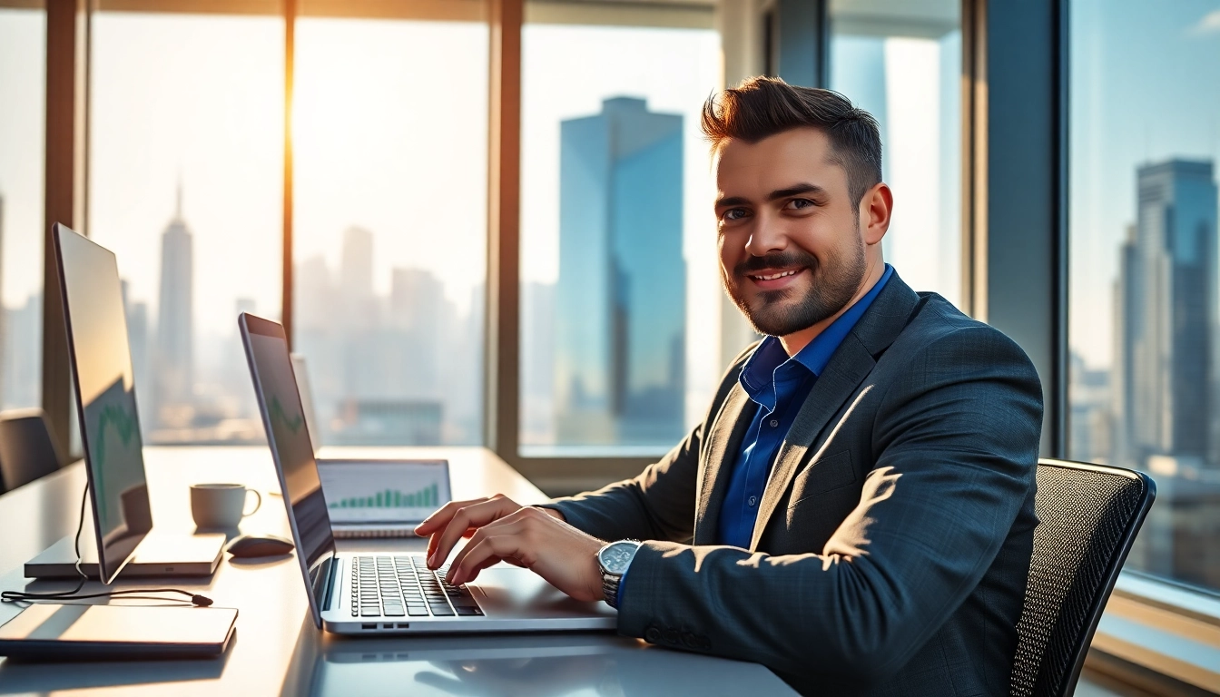 View entrepreneur analyzing data from https://antrepost.com in a bright office setup.