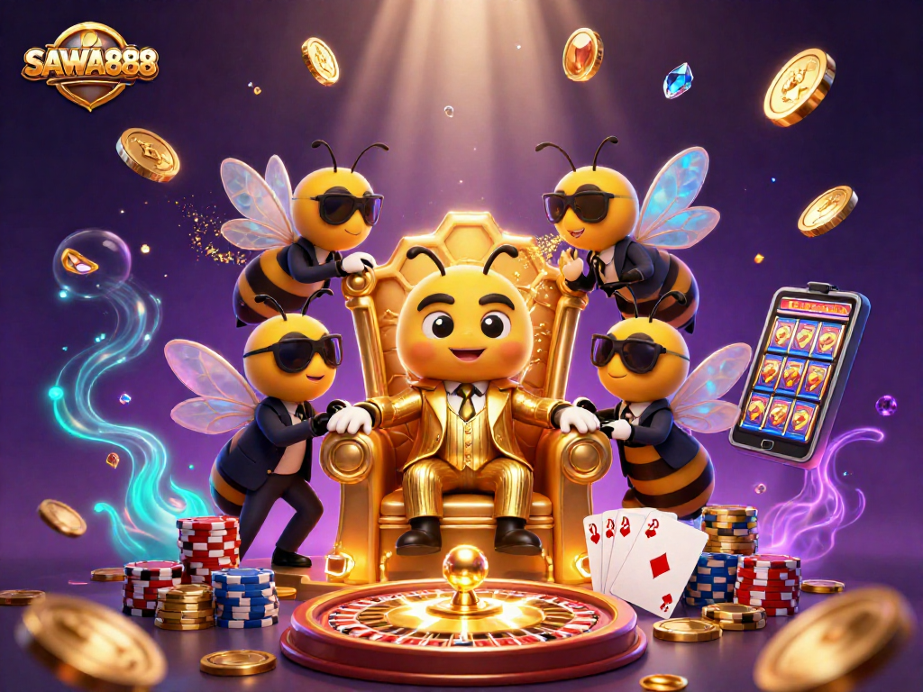 Experience thrilling slots at SAWA888 with colorful coins and dazzling game elements.