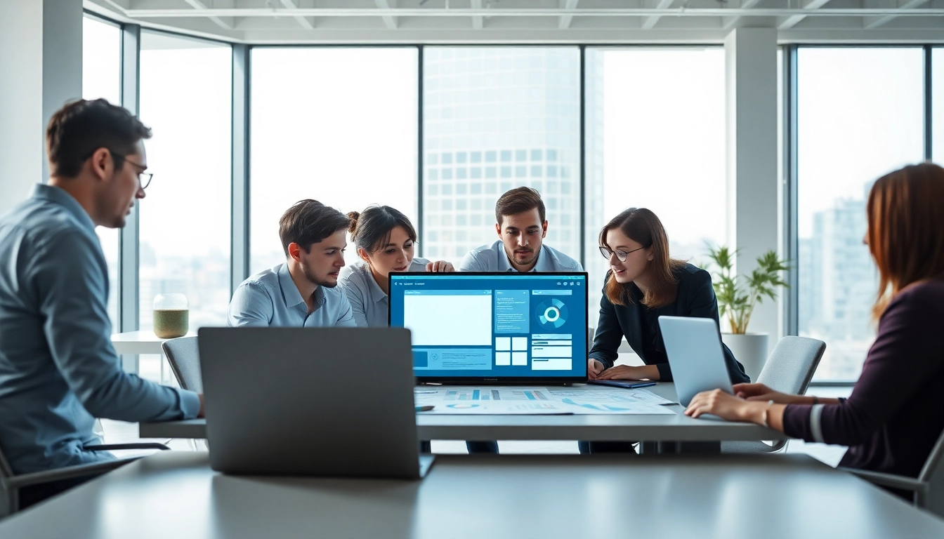Optimieren Sie Ihre Webdesign-Strategie mit kreativem Team in modernem Büro.
