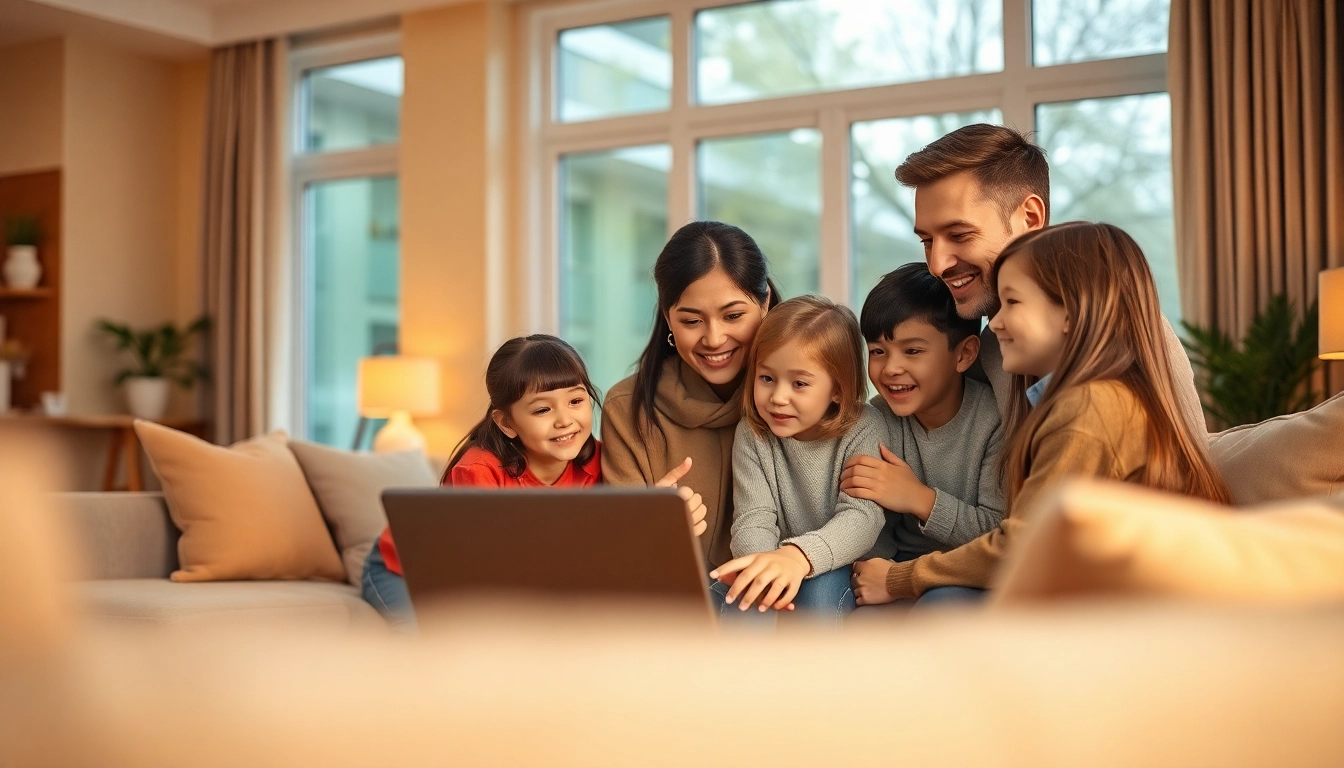 Experience VOIP communication in a cozy family setting with natural light and engaging interaction.