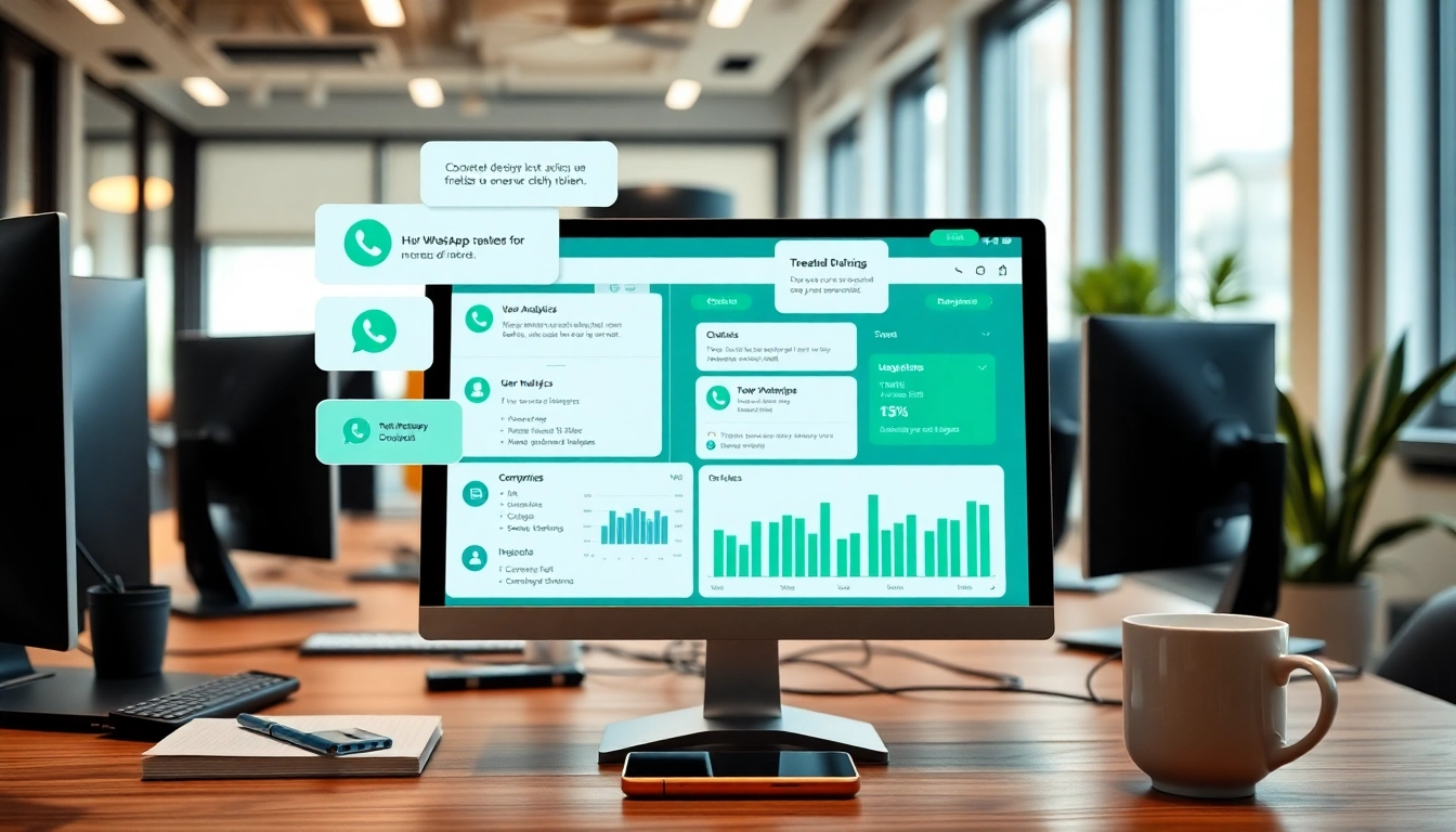 What is a CRM for WhatsApp enhancing customer interaction and analytics in a modern office.