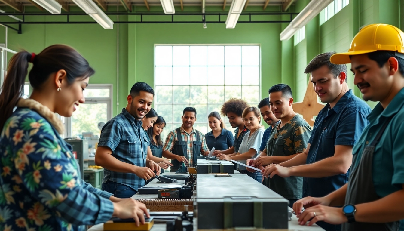Students learning at trade schools in Hawaii, actively participating in hands-on training.