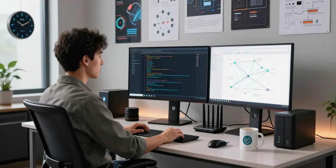 Hosting en Mexico expert technician managing server performance in a modern workspace.