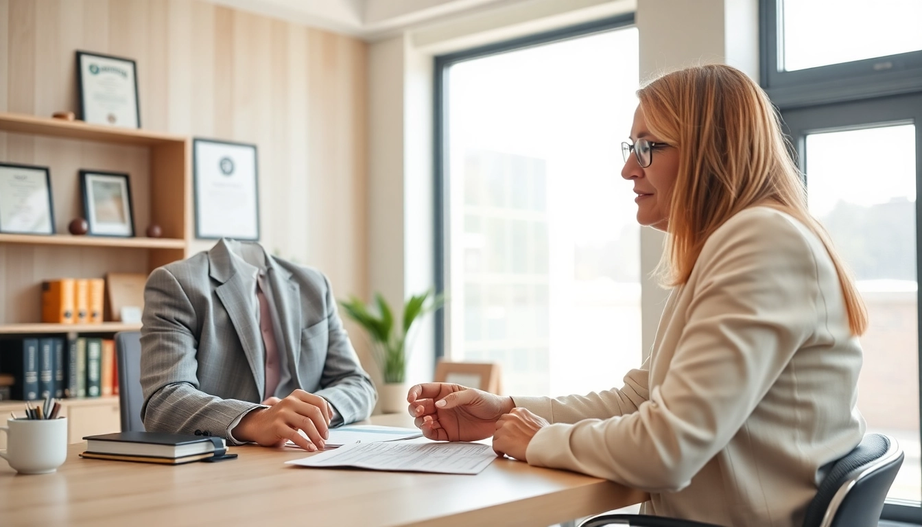Engaging Seattle Social Security Disability Lawyer consulting with a client in a welcoming office environment.