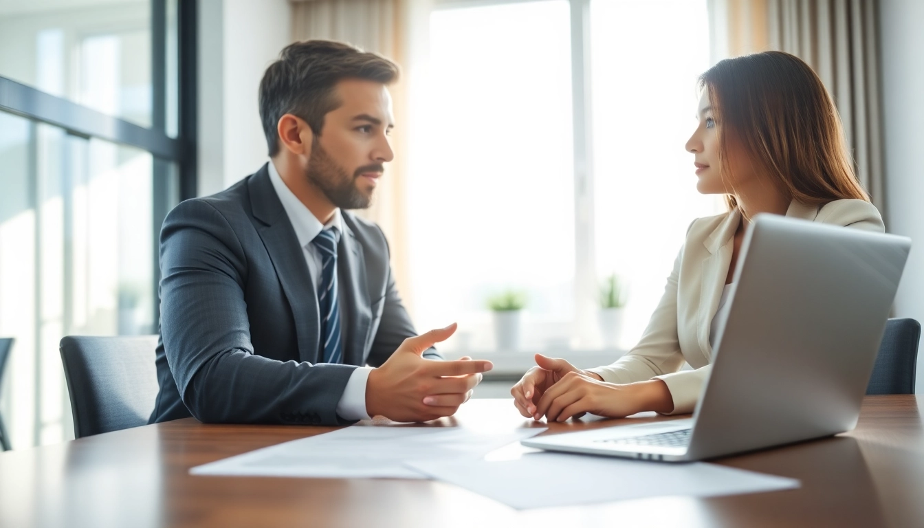 Clearwater truck accident attorney advising a client in a bright, professional office.