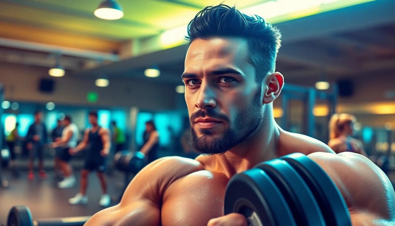 Enhance muscle growth and vitality with mk677 in a vibrant gym atmosphere.