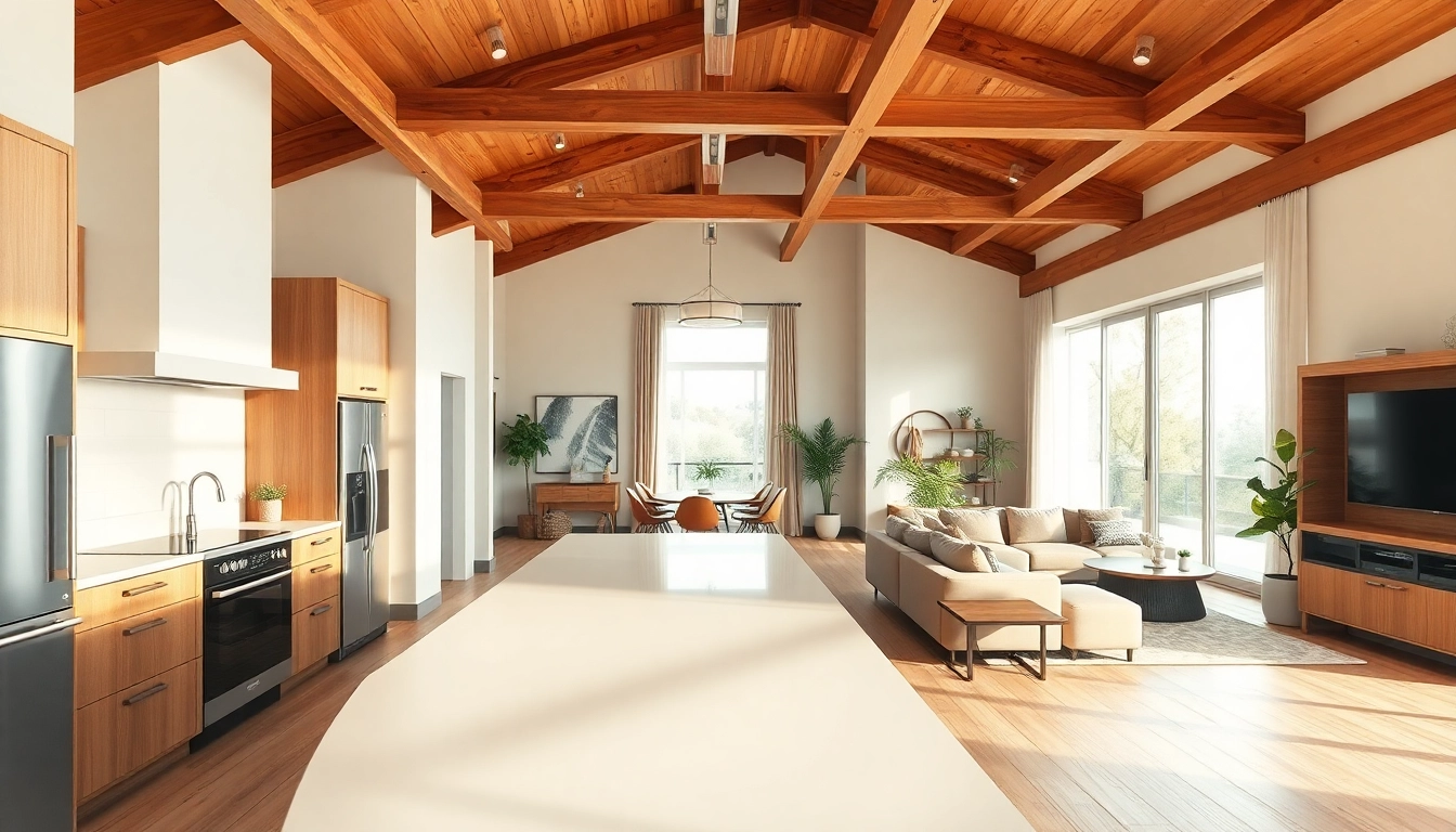Home renovation showcasing a modern living room with stylish design and natural lighting.