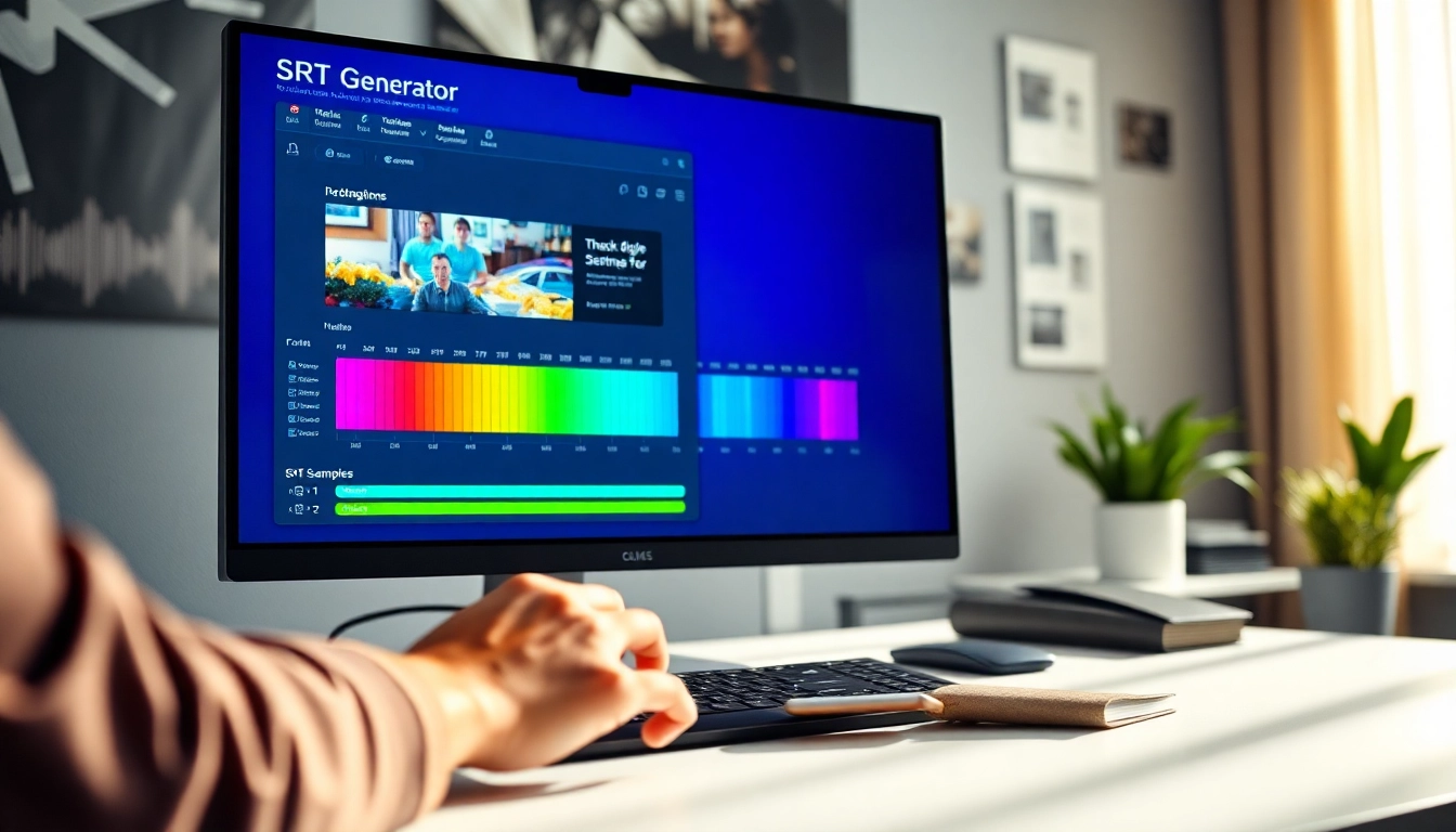 Create SRT Generator subtitles with a user-friendly interface and vibrant visuals.